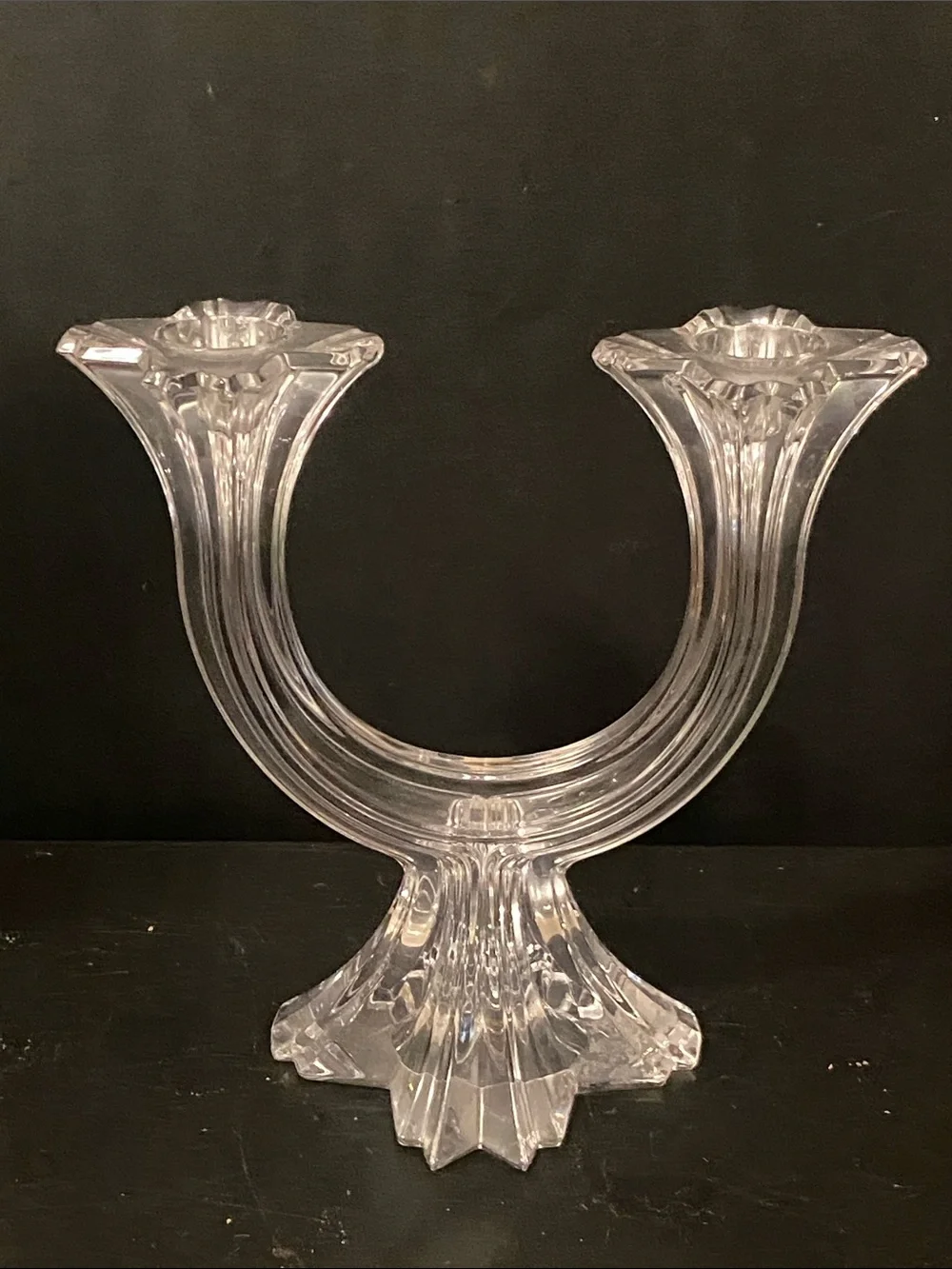 Mikasa Clear Glass Double Arm Candle Holder - Home Accents